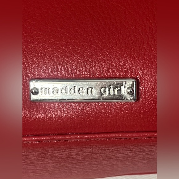 Madden Girl Handbag Crossbody Red Leather Shoulder Bag Madden Satchel Purse - Picture 3 of 6